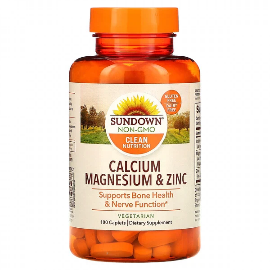 Calcio, magnesio y zinc, Sundown Naturals 100 comprimidos
