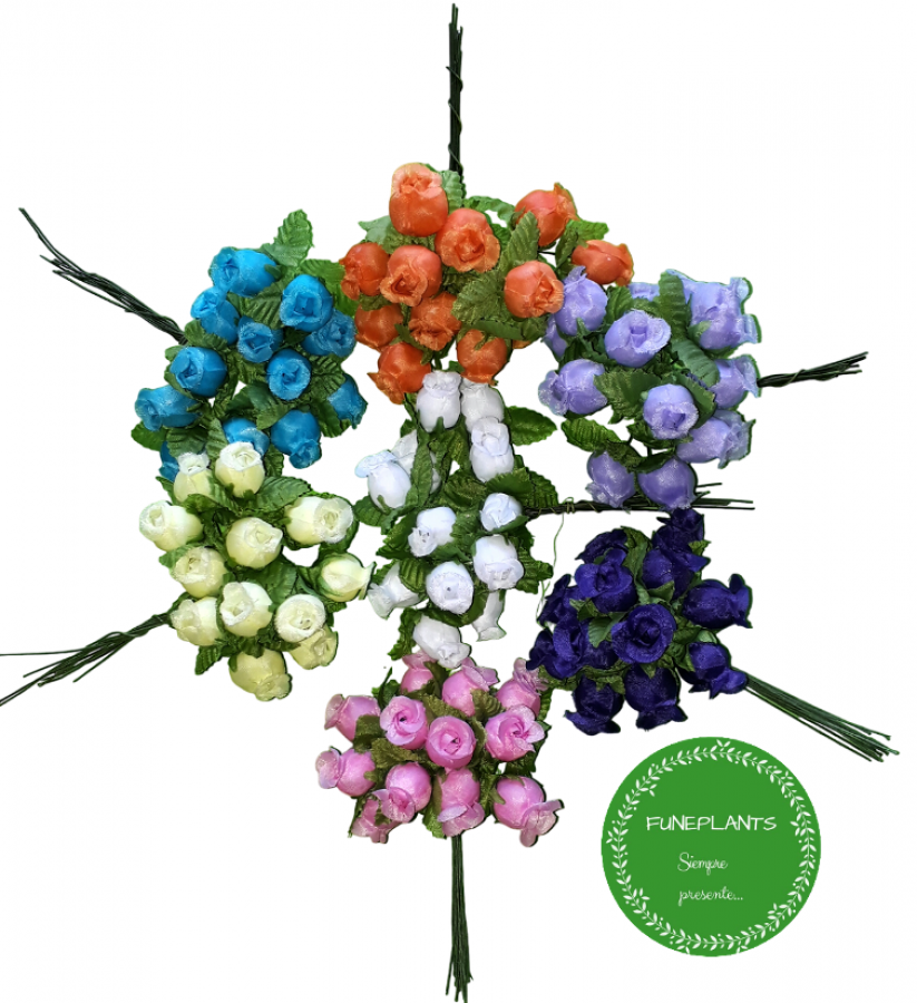 Flores Artificiales, Mini Rosita Rococó, 144 Unidades