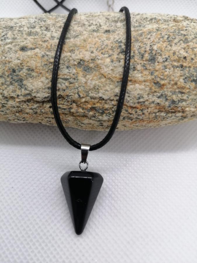 Péndulo Obsidiana con Cordón Negro
