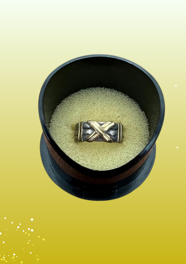 Anillo en plata y oro