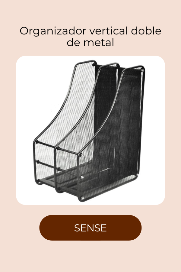 Organizador Archivador vertical de metal doble 