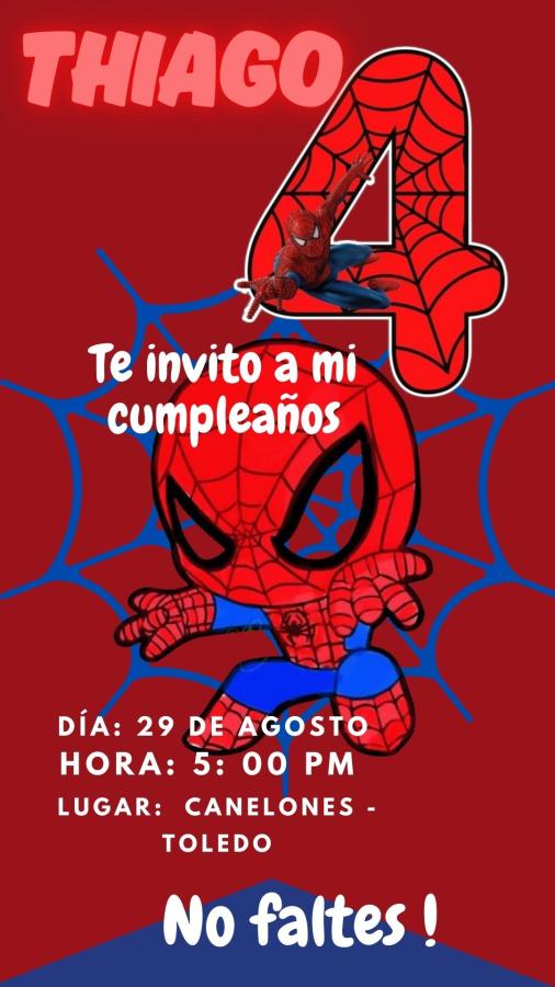 Invitaciones digitales editables spiderman