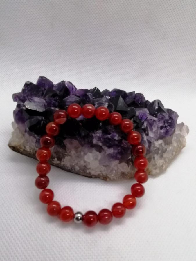 Pulsera Cornalina Elástica 8mm