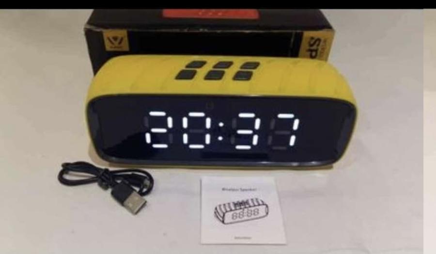 Radio Reloj LED con parlante, entrada USB 