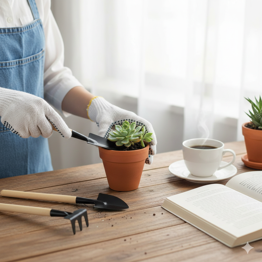 Set Mini Palitas Y Rastrillo De Jardinería 