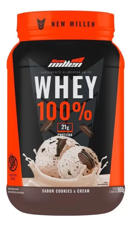 Whey 100% Pura New Millen 900 grs POTE sabor Cookies 